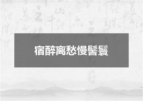 宿醉离愁慢髻鬟