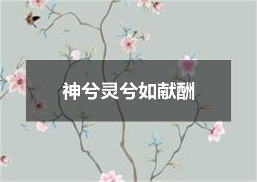 神兮灵兮如献酬