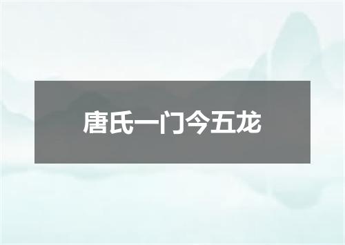 唐氏一门今五龙