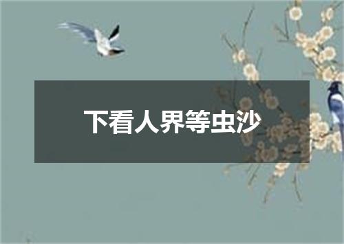 下看人界等虫沙