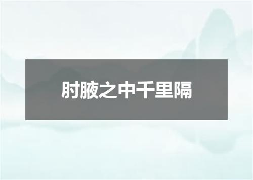 肘腋之中千里隔