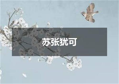 苏张犹可