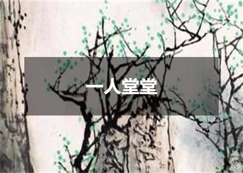 一人堂堂