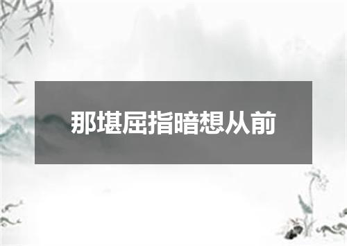 那堪屈指暗想从前