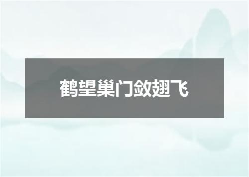 鹤望巢门敛翅飞