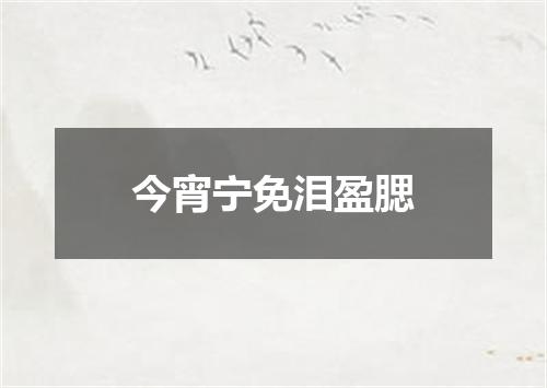 今宵宁免泪盈腮