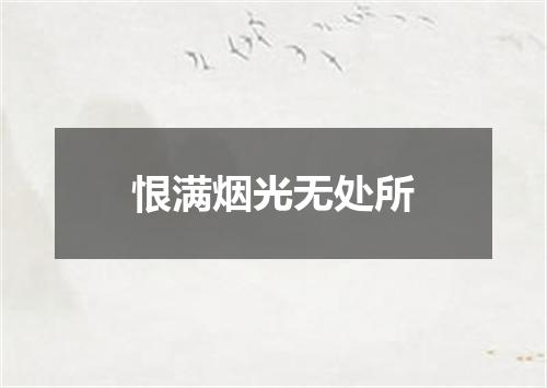 恨满烟光无处所