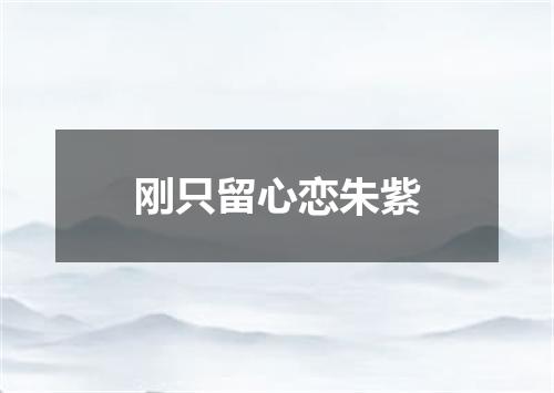 刚只留心恋朱紫