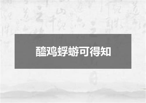 醯鸡蜉蝣可得知