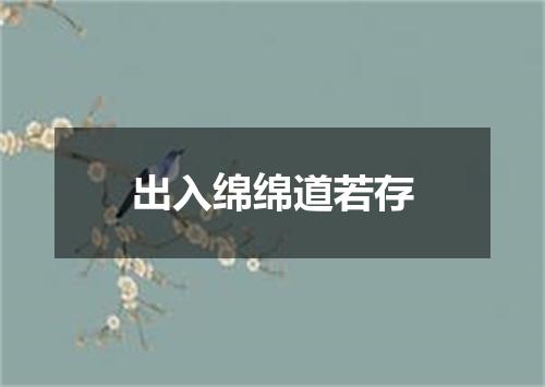 出入绵绵道若存