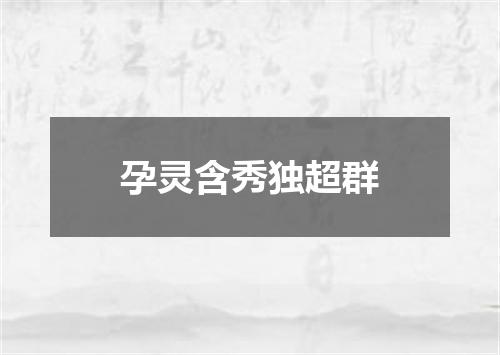 孕灵含秀独超群