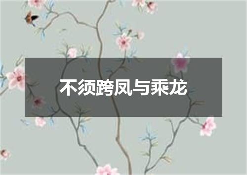 不须跨凤与乘龙