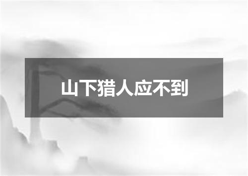 山下猎人应不到