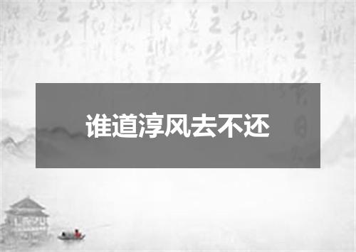 谁道淳风去不还
