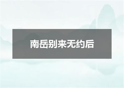 南岳别来无约后