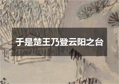 于是楚王乃登云阳之台