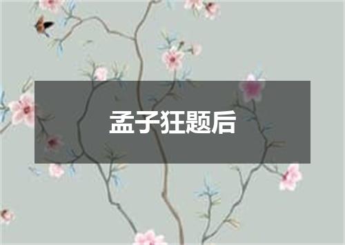 孟子狂题后