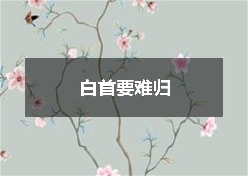 白首要难归