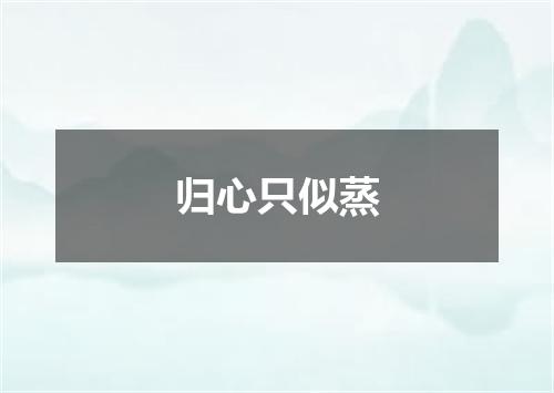归心只似蒸