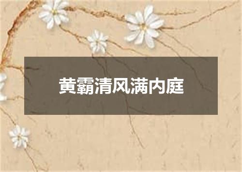 黄霸清风满内庭