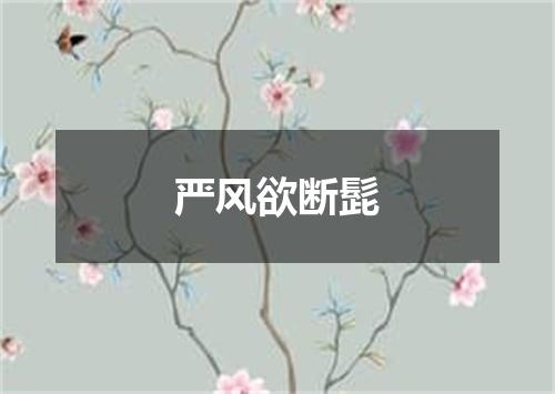 严风欲断髭