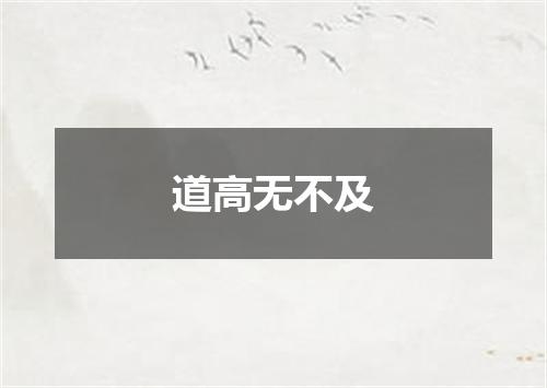 道高无不及
