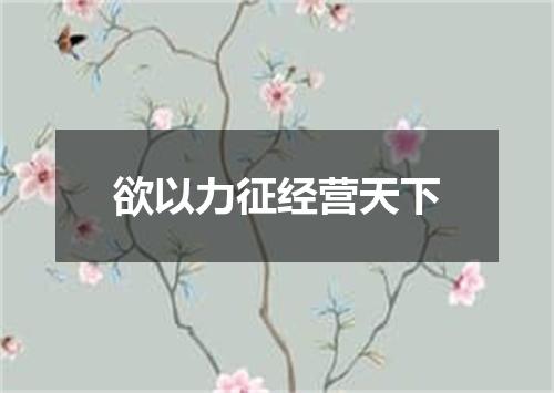 欲以力征经营天下