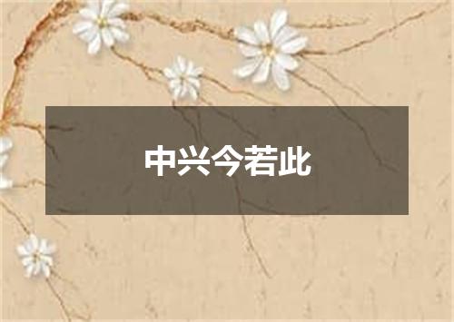 中兴今若此