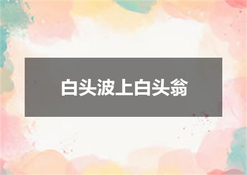 白头波上白头翁