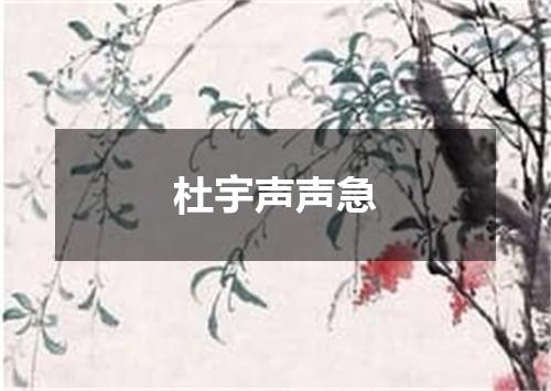 杜宇声声急