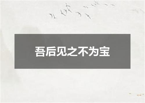 吾后见之不为宝