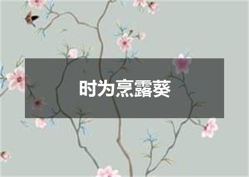时为烹露葵