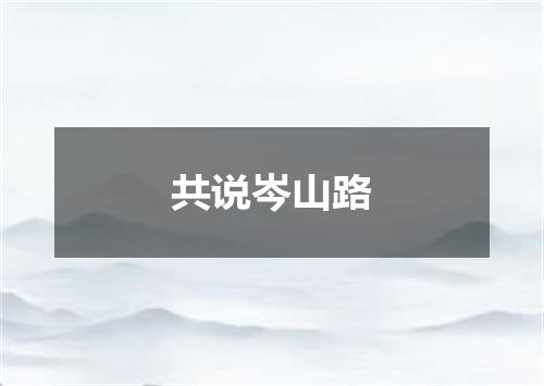 共说岑山路