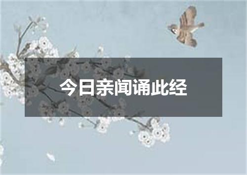 今日亲闻诵此经