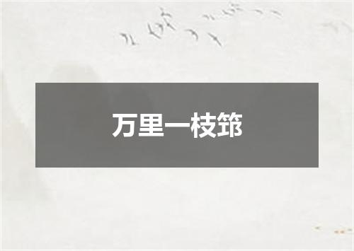 万里一枝筇