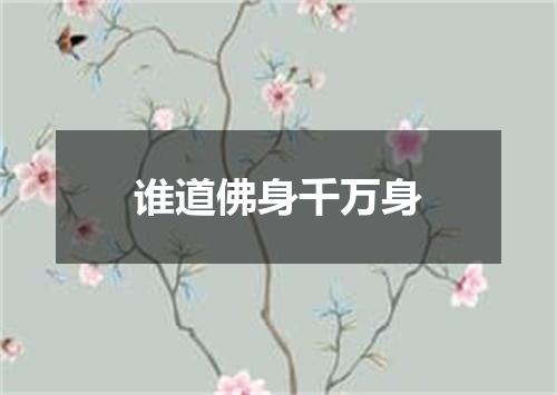 谁道佛身千万身