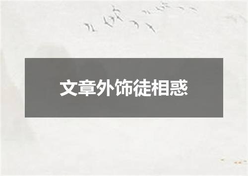 文章外饰徒相惑