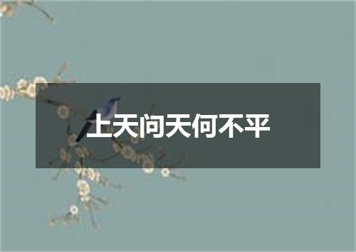 上天问天何不平