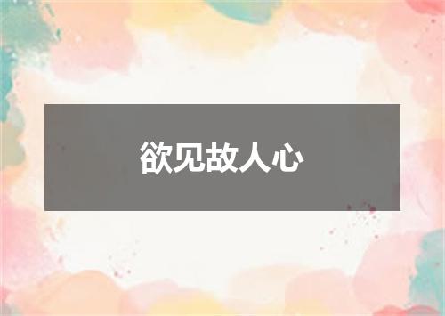 欲见故人心