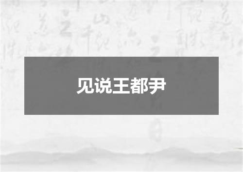 见说王都尹