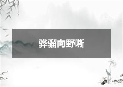 骅骝向野嘶