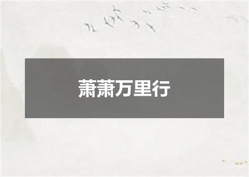 萧萧万里行