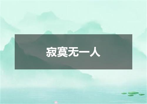 寂寞无一人