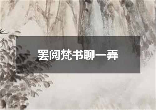 罢阅梵书聊一弄