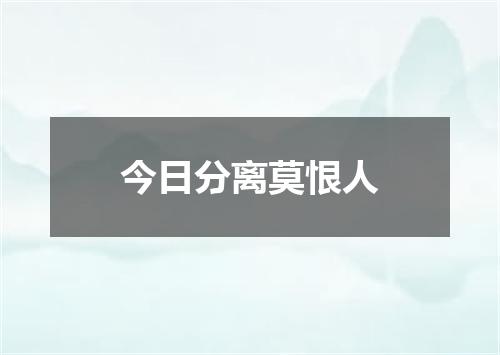 今日分离莫恨人