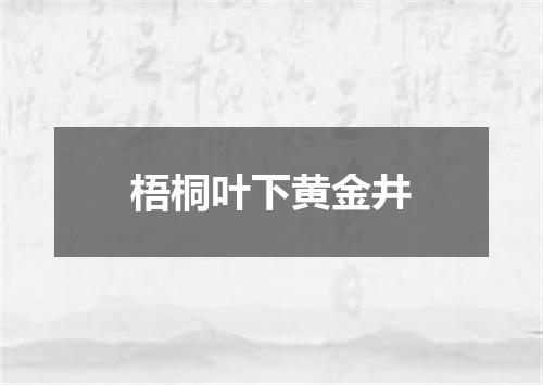 梧桐叶下黄金井