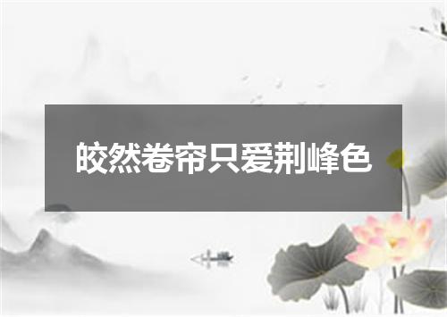 皎然卷帘只爱荆峰色