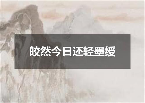 皎然今日还轻墨绶