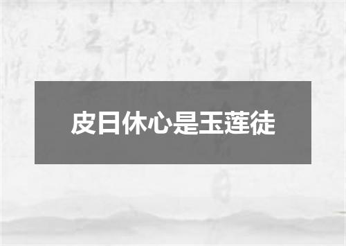 皮日休心是玉莲徒