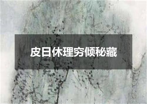 皮日休理穷倾秘藏